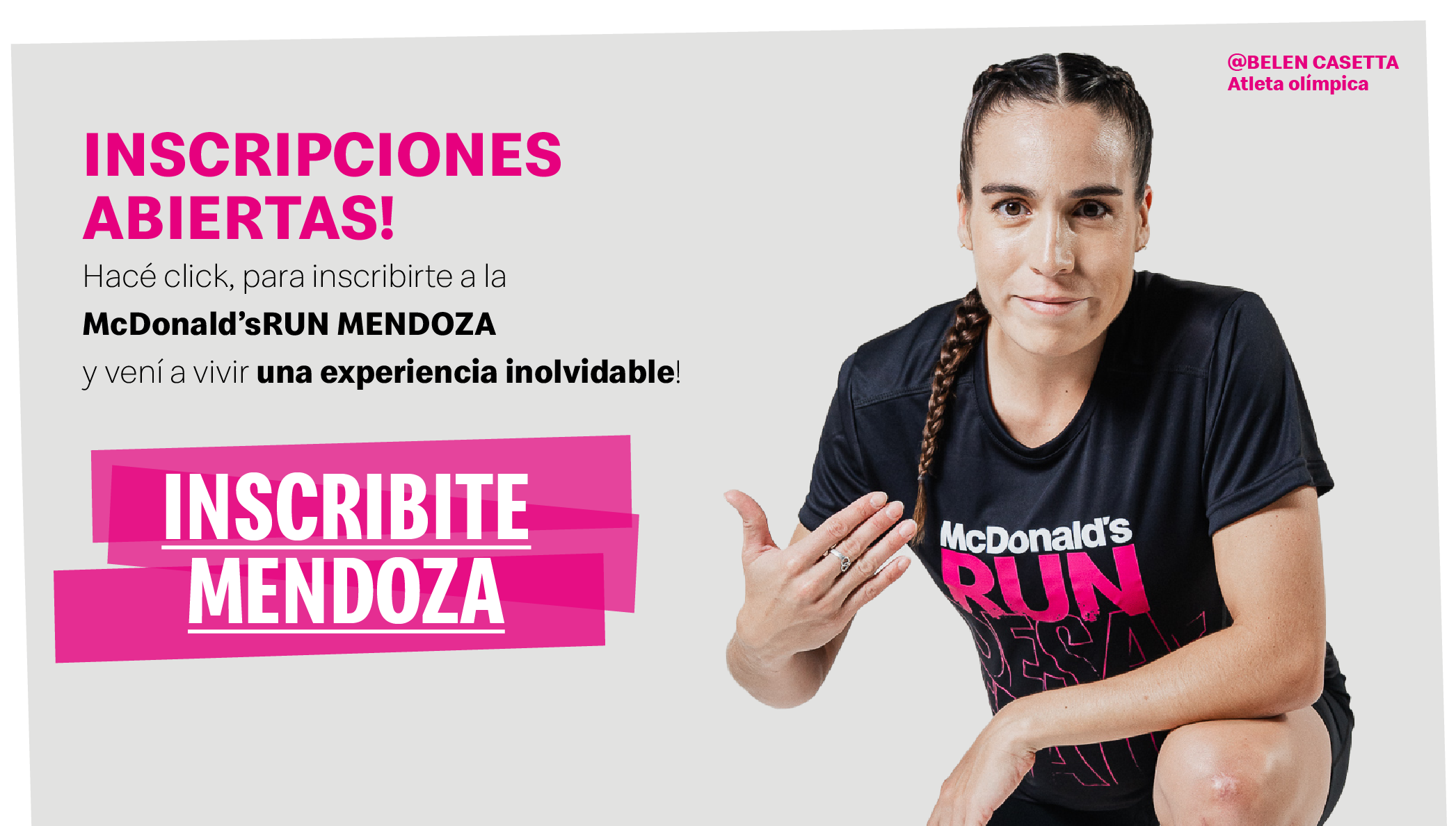Inscripciones Abiertas - McDonald's RUN Mendoza con Belén Casetta